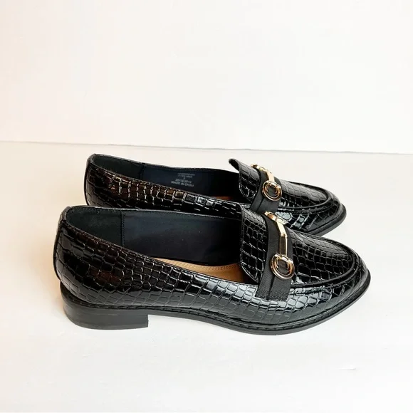 ASOS Vegan Mock Croc Gold Hardware Slip On Oxford Loafers Women’s UK 5 / US 7.5 - Picture 5 of 16